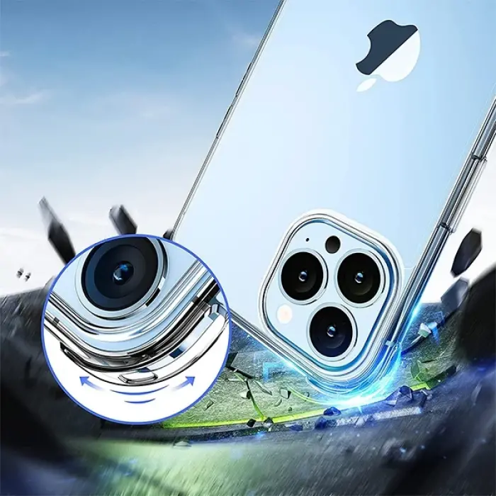 iPhone 13 Pro Max 6.7inç Shockproof Darbe Emici Silikon Kılıf-(5775)