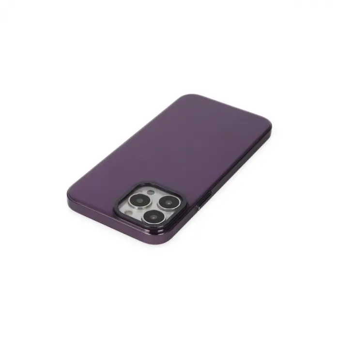 İphone 13 Pro Max Kılıf Anka Pc Sert Metal Kapak - Mor