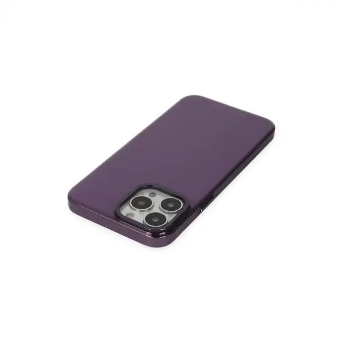 İphone 13 Pro Max Kılıf Anka Pc Sert Metal Kapak - Mor