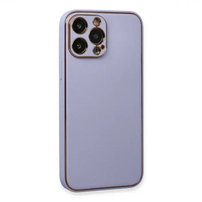 İphone 13 Pro Max Kılıf Co Deri  Kapak - Açık Lila