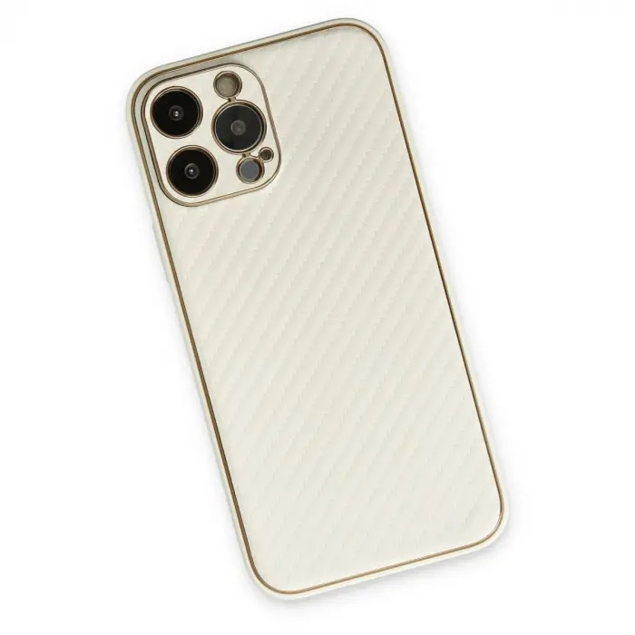 İphone 13 Pro Max Kılıf Co Karbon  - Beyaz