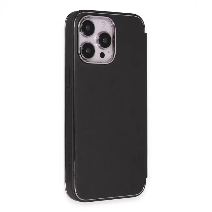 İphone 13 Pro Max Kılıf Dolpin Kapaklı - Siyah