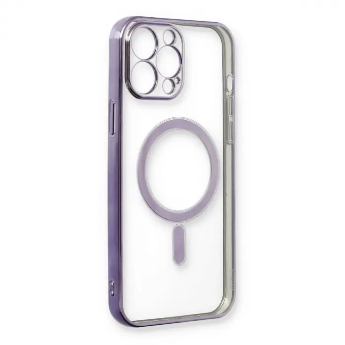 İphone 13 Pro Max Kılıf Magneticsafe Lazer  - Mor