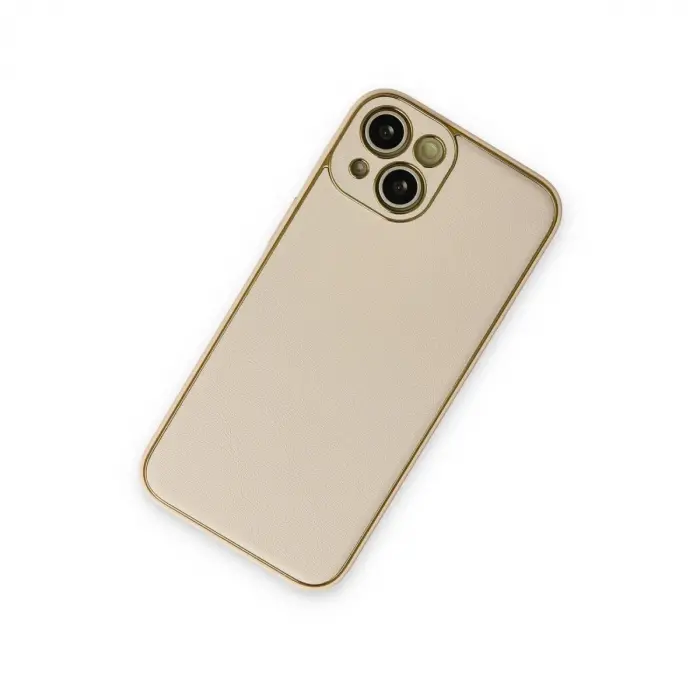 İphone 14 Plus Kılıf Co Deri  Kapak - Gold