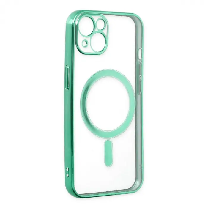 İphone 14 Plus Kılıf Magneticsafe Lazer  - Haki Yeşil
