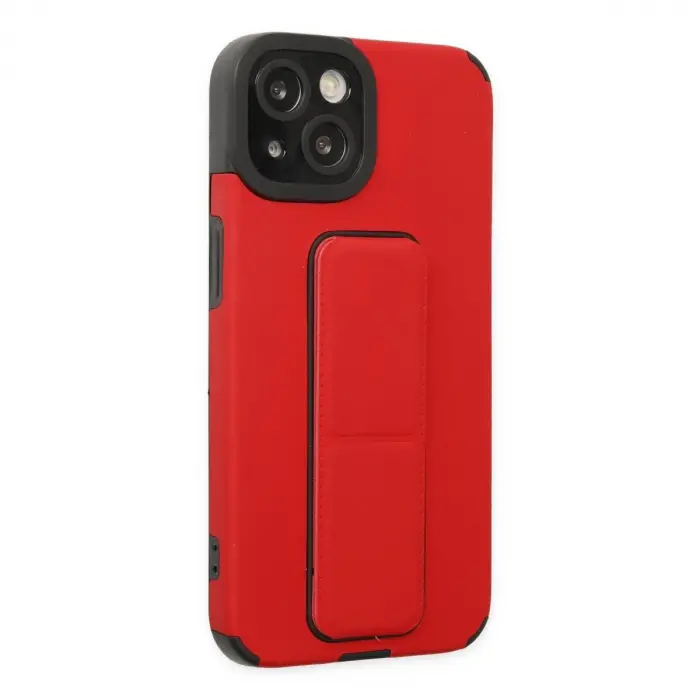 İphone 14 Plus Kılıf Mega Standlı  - Kırmızı