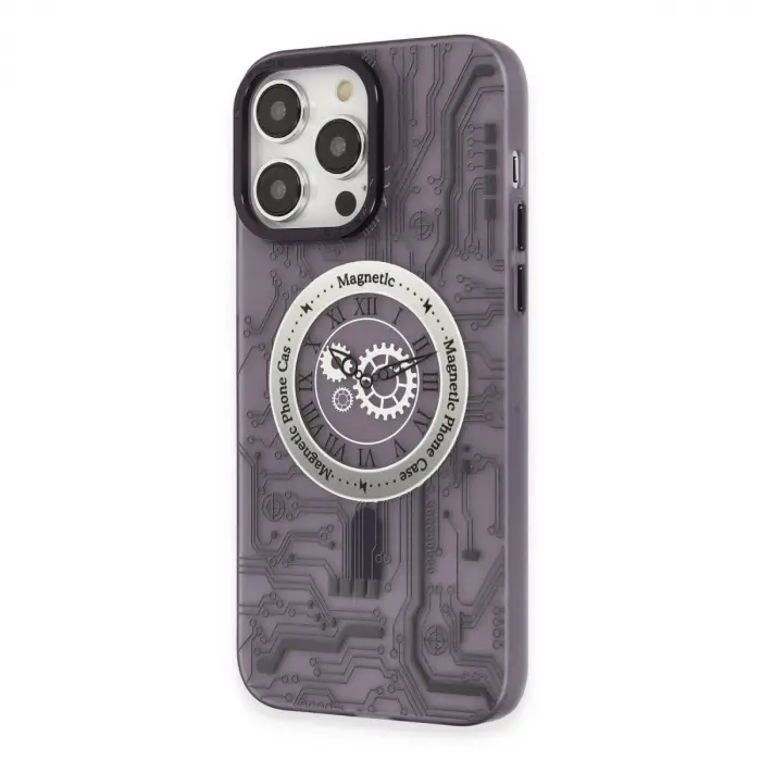 İphone 14 Pro Kılıf Apollo Magneticsafe Desenli Kapak - Apollo Mor - 5