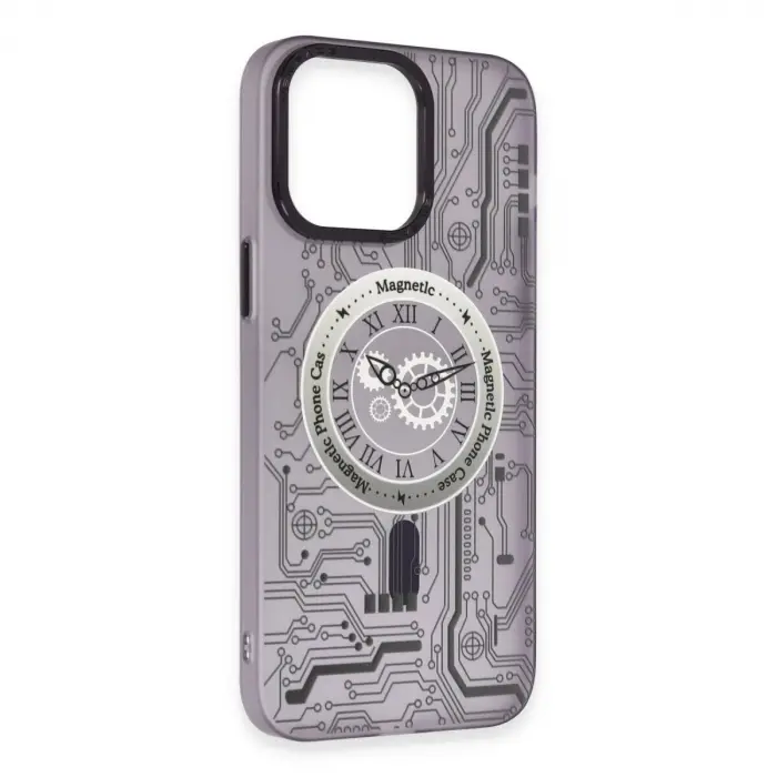 İphone 14 Pro Kılıf Apollo Magneticsafe Desenli Kapak - Apollo Mor - 5