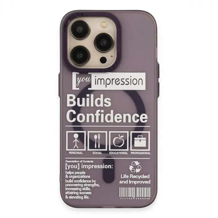 İphone 14 Pro Kılıf Apollo Magneticsafe Desenli Kapak - Apollo Mor - 6