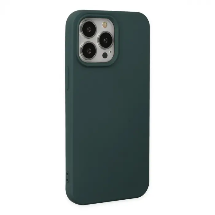 İphone 14 Pro Kılıf Nano İçi Kadife  - Koyu Yeşil