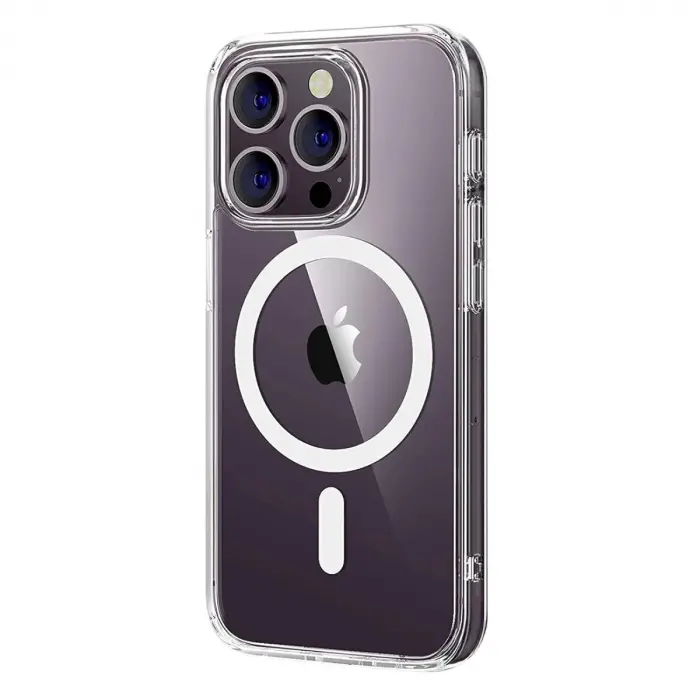 İphone 14 Pro Max Combo Sert Şeffaf Magsafe Kapak - Şeffaf