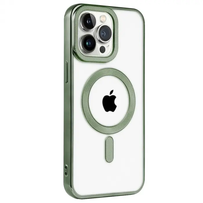 İphone 14 Pro Max Kılıf Kronos Magsafe Kapak - Koyu Yeşil