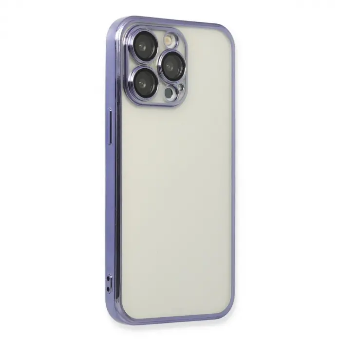 İphone 14 Pro Max Kılıf  Lensli  - Mor