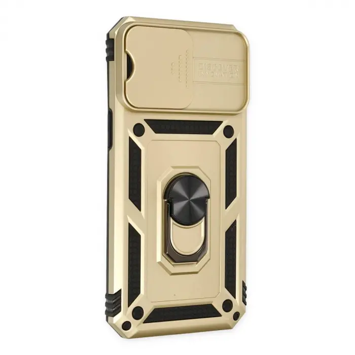 İphone 14 Pro Max Kılıf Pars Lens Yüzüklü  - Gold