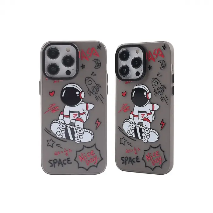 İphone 14 Pro Max Kılıf Prada Desenli Kapak - Prada Siyah - 1