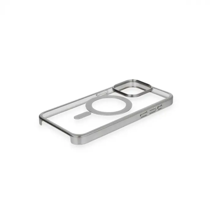 İphone 15 Pro Max Kılıf Erozi Magsafe Kapak - Gümüş