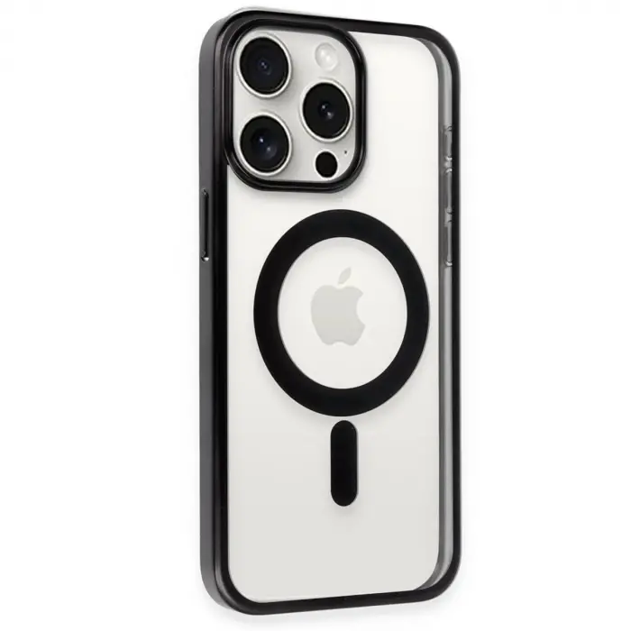 İphone 15 Pro Max Kılıf Erozi Magsafe Kapak - Siyah