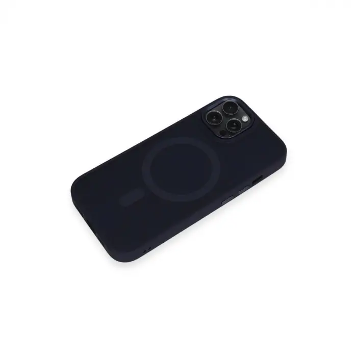 İphone 15 Pro Max Kılıf Oslo Magsafe Kapak - Lacivert