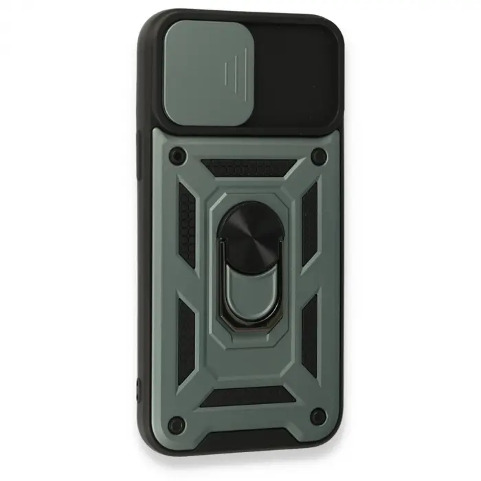 İphone 15 Pro Max Kılıf Pars Lens Yüzüklü  - Yeşil