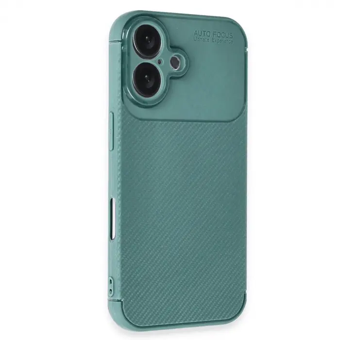İphone 16 Plus Kılıf Auto Fus Karbon Kapak - Koyu Yeşil