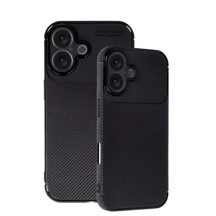 İphone 16 Plus Kılıf Auto Fus Karbon Kapak - Siyah