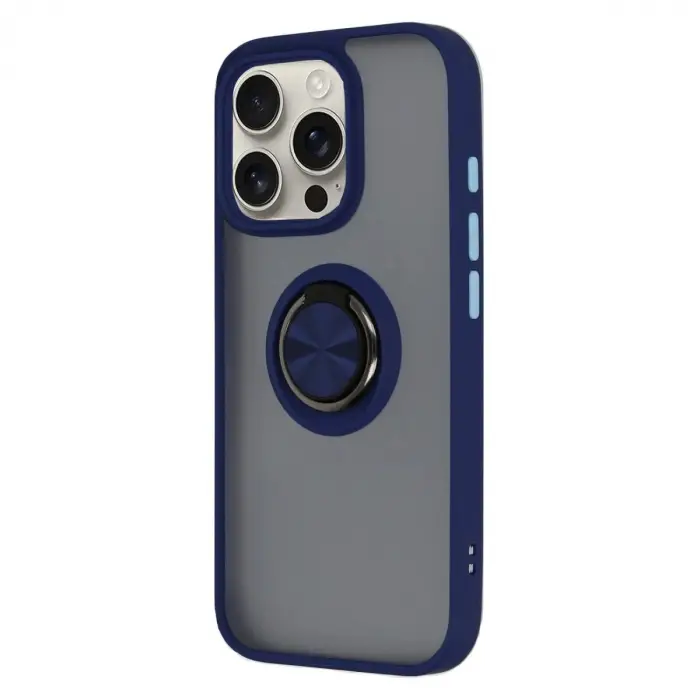 İphone 16 Pro Kılıf Montreal Yüzüklü  Kapak - Lacivert
