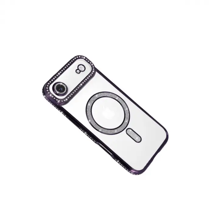 İphone 17 Air Joke Simli Magneticsafe Kılıf - Derin Mor
