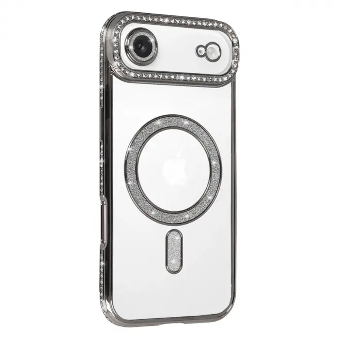 İphone 17 Air Joke Simli Magneticsafe Kılıf - Gümüş