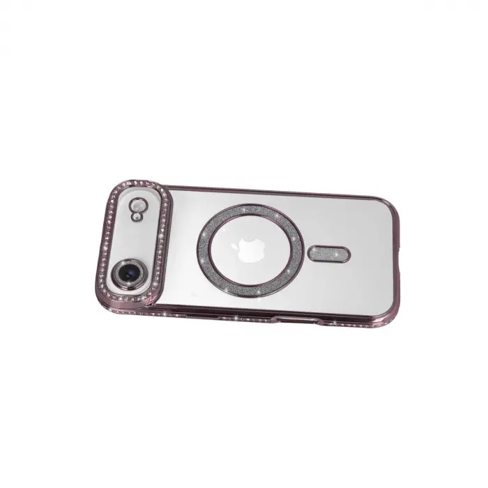 İphone 17 Air Joke Simli Magneticsafe Kılıf - Pembe