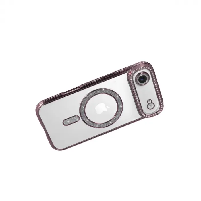 İphone 17 Air Joke Simli Magneticsafe Kılıf - Pembe