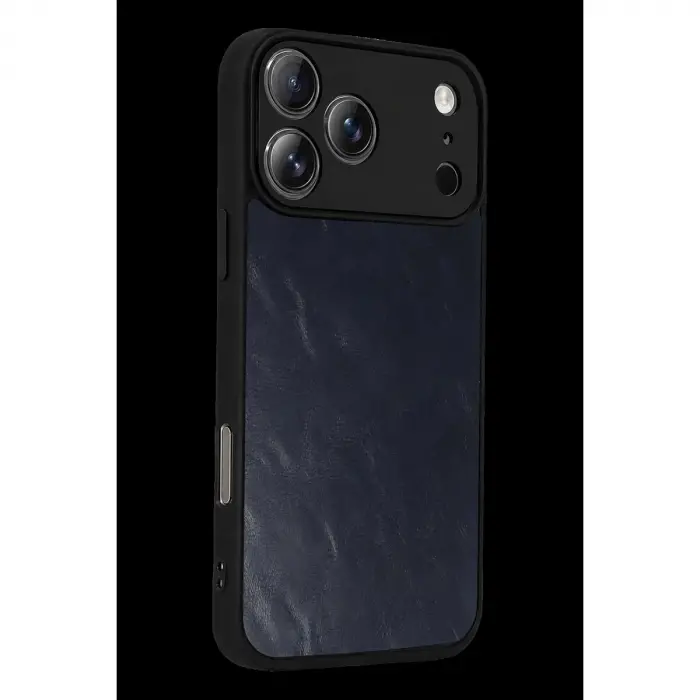 İphone 17 Pro Aras Deri Kapak - Lacivert