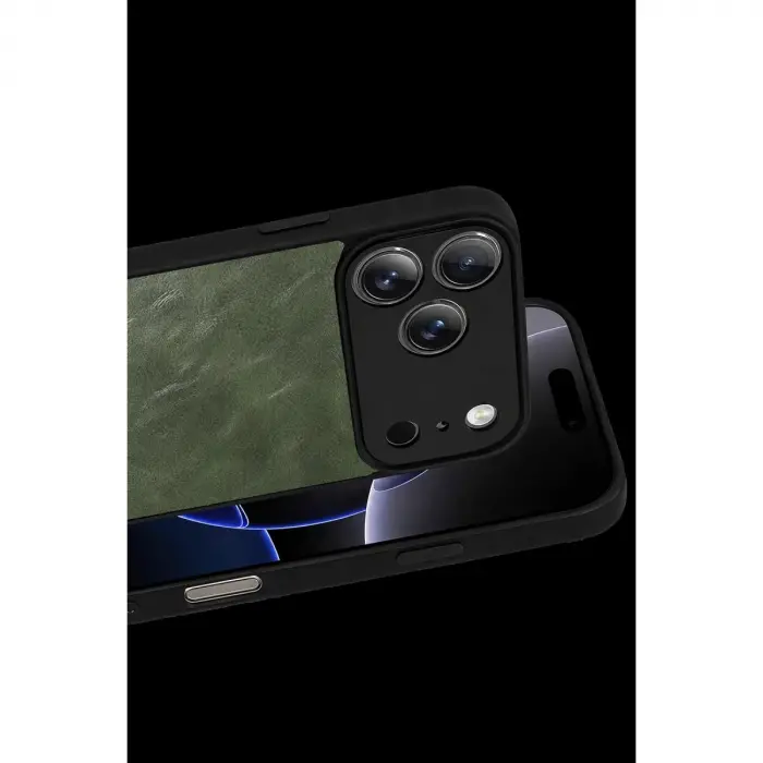 İphone 17 Pro Aras Deri Kapak - Yeşil