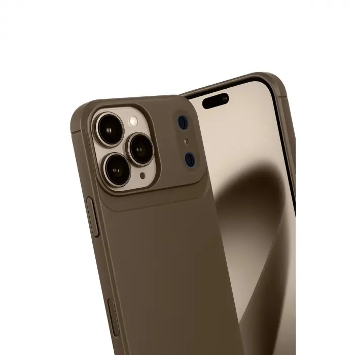İphone 17 Pro Auto Fus Karbon Kapak - Kahverengi