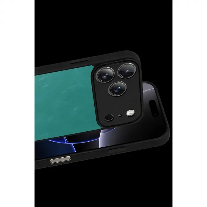 İphone 17 Pro Max Aras Deri Kapak - Açık Yeşil