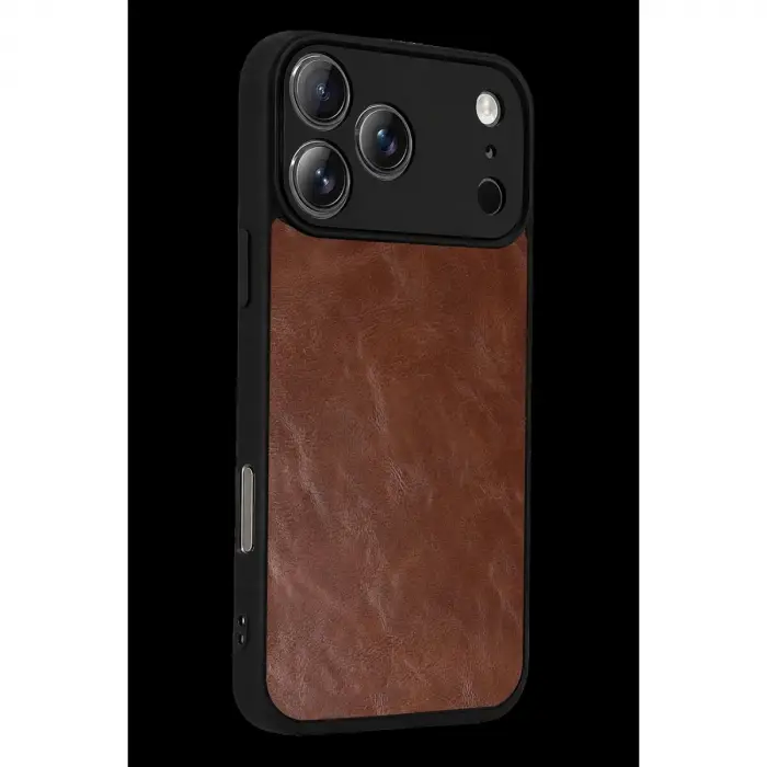 İphone 17 Pro Max Aras Deri Kapak - Taba