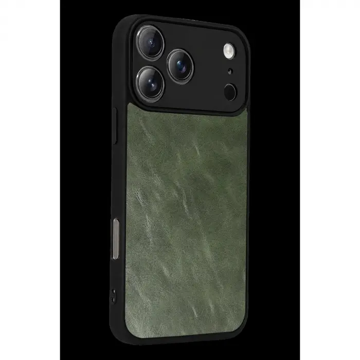 İphone 17 Pro Max Aras Deri Kapak - Yeşil