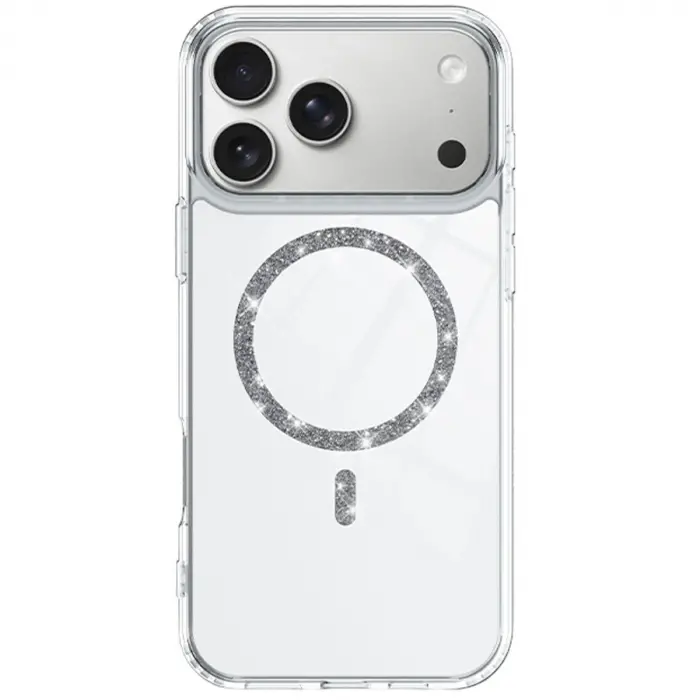 İphone 17 Pro Max Live Diamond Magsafe Kapak - Şeffaf