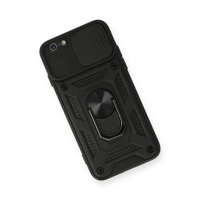 İphone 6 Kılıf Pars Lens Yüzüklü  - Siyah