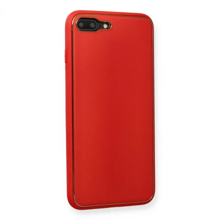 İphone 7 Plus Kılıf Co Deri  Kapak - Kırmızı