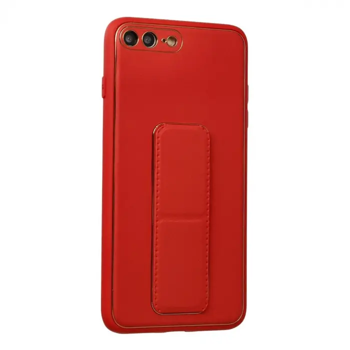 İphone 7 Plus Kılıf Co Deri Standlı Kapak - Kırmızı