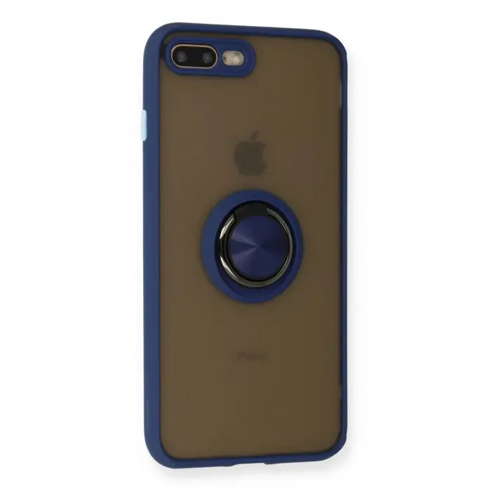 İphone 7 Plus Kılıf Montreal Yüzüklü  Kapak - Lacivert