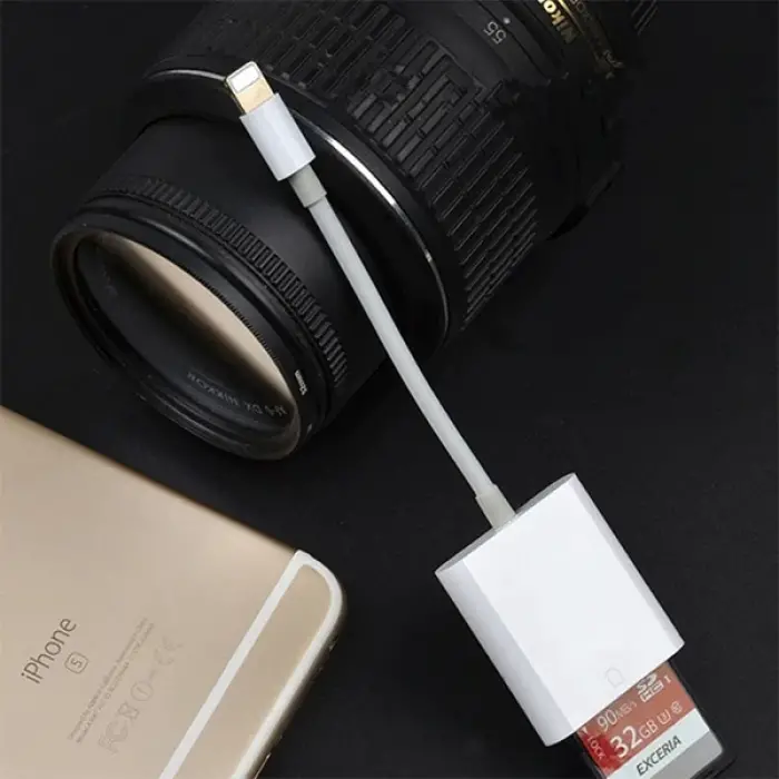 İPhone/İPad Lightning To SD Kart Hafıza Kart Adaptörü NK105-(5775)