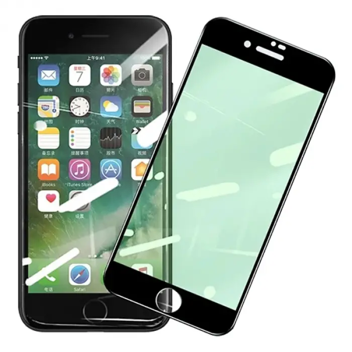 iPhone SE3-SE2 İPhone 8-7 Anti -Blue Green Light Göz Korumalı Tempered Full Ekran Koruyucu-(5775)