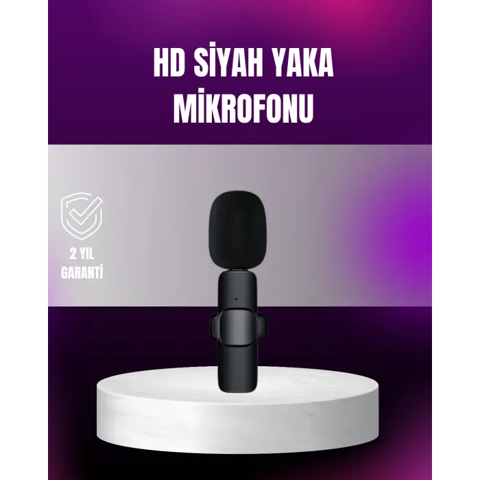 iPhone Uyumlu Çift Mikrofonlu Kablosuz Yaka Seti Profesyonel Ses