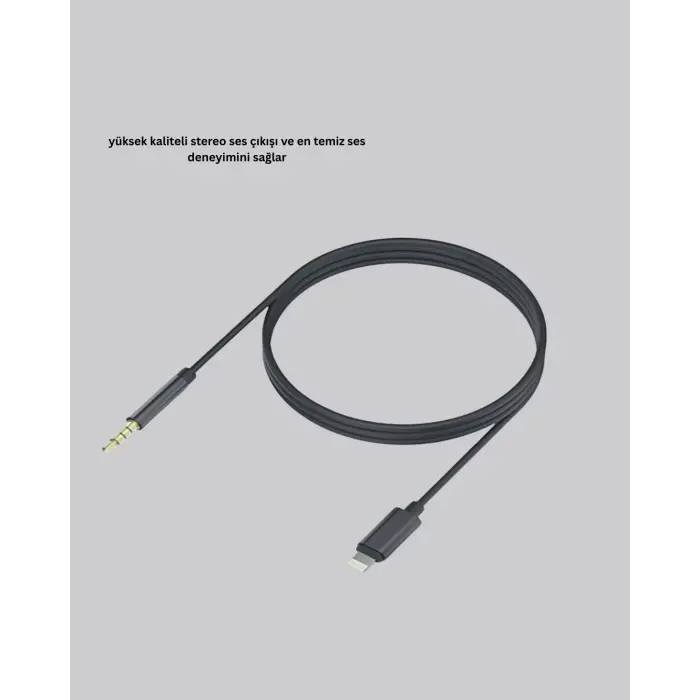 iPhone Uyumlu Lightning 3.5mm Aux Adaptör Kablo Stereo Ses Aktarım