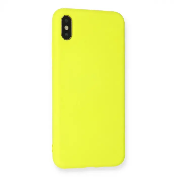 İphone X Kılıf Nano İçi Kadife  - Sarı