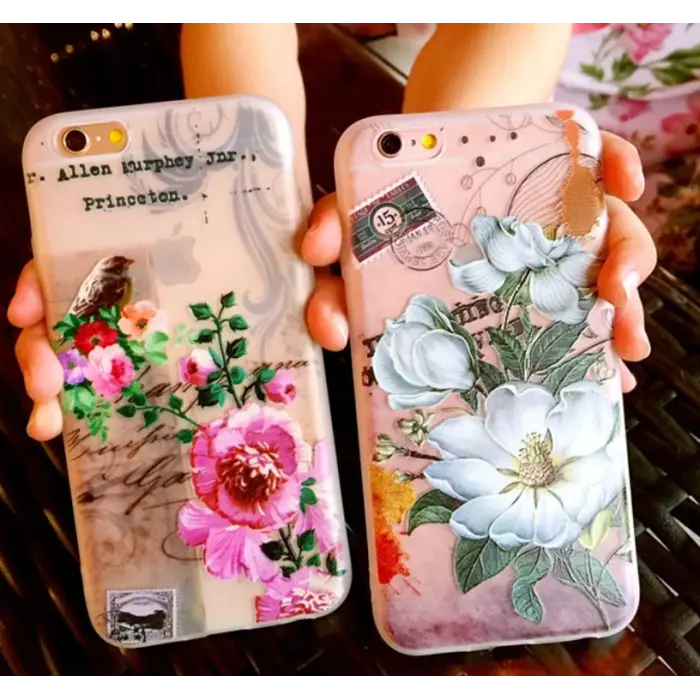 İphone X Xs 3d Gül Desenli Premium Silikon Kılıf-(5775)