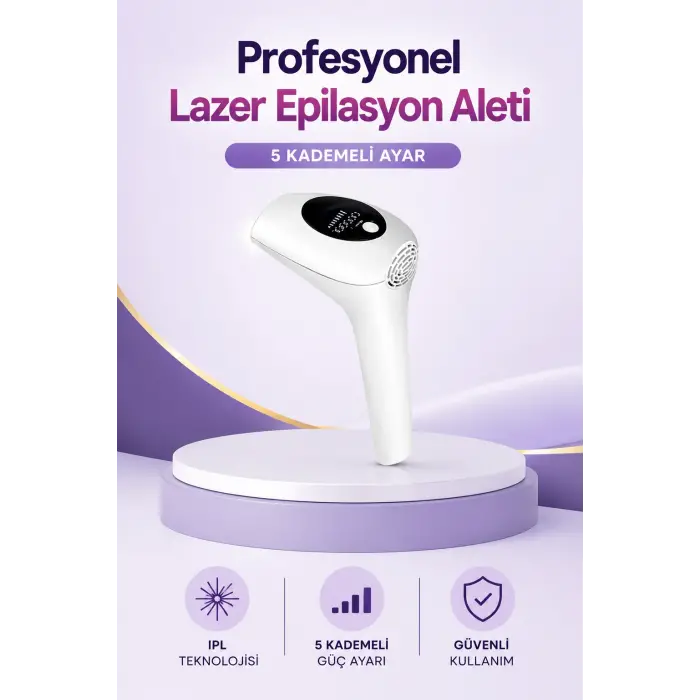 IPL Lazer Epilasyon Aleti 5 Kademeli Güç Ayarlı