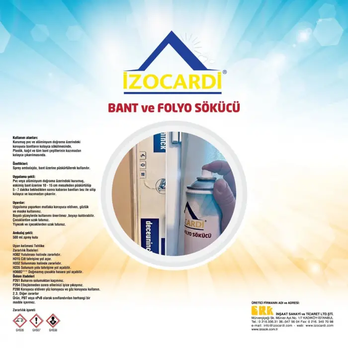İzardi Etiket Folyo ve Bant Sökücü Sprey 500 ml
