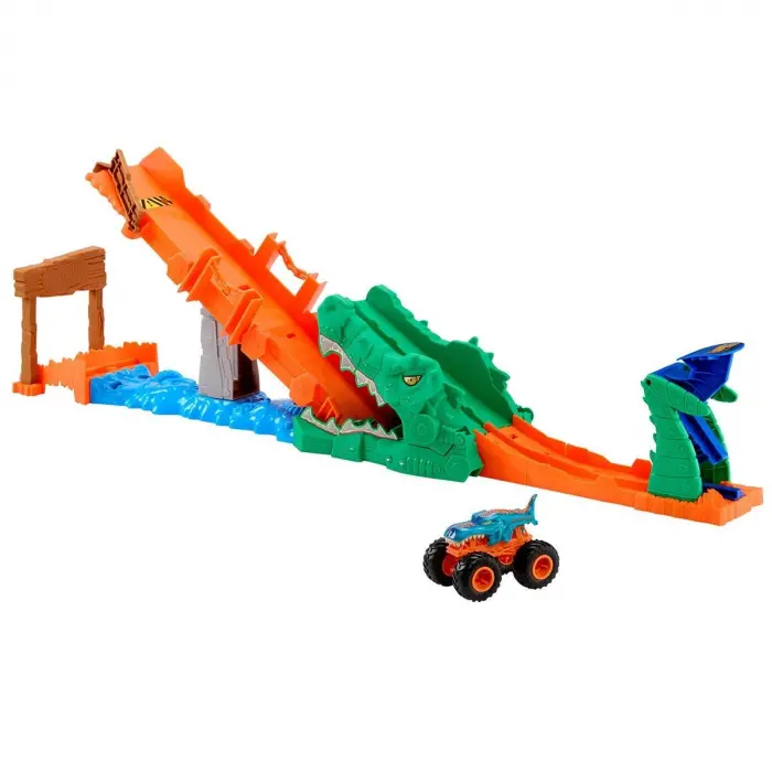 JJN45 Hot Wheels  Trucks Timsahı Devir Oyun Seti